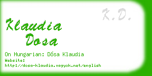 klaudia dosa business card
